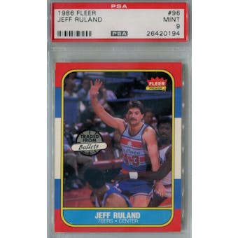 1986/87 Fleer Basketball #96 Jeff Ruland PSA 9 (MT) *0194 (Reed Buy)