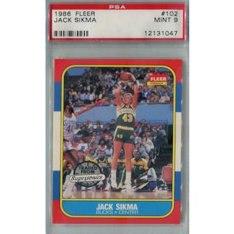 1986/87 Fleer Basketball #102 Jack Sikma PSA 9 (MT) *1047 (Reed Buy)