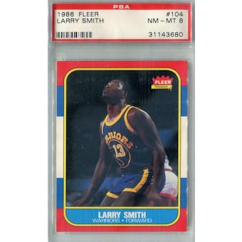 1986/87 Fleer Basketball #104 Larry Smith PSA 8 (NM-MT) *3680 (Reed Buy)