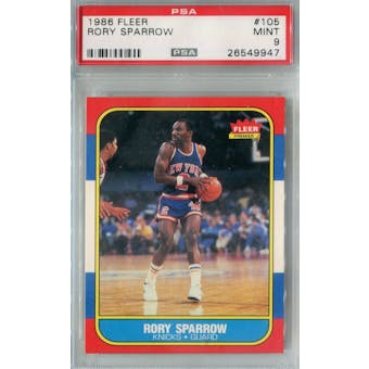 1986/87 Fleer Basketball #105 Rory Sparrow PSA 9 (MT) *9947 (Reed Buy)