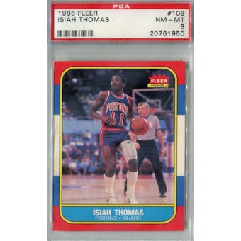 1986/87 Fleer Basketball #109 Isiah Thomas PSA 8 (NM-MT) *1950 (Reed Buy)