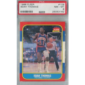 1986/87 Fleer Basketball #109 Isiah Thomas PSA 8 (NM-MT) *3162 (Reed Buy)