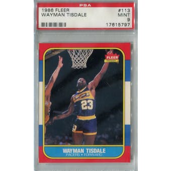 1986/87 Fleer Basketball #113 Wayman Tisdale PSA 9 (MT) *5797 (Reed Buy)