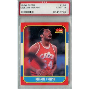 1986/87 Fleer Basketball #116 Melvin Turpin PSA 9 (MT) *0726 (Reed Buy)