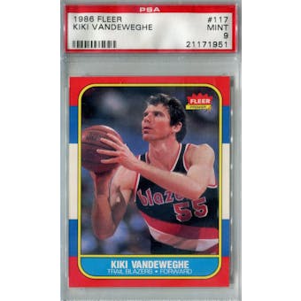 1986/87 Fleer Basketball #117 Kiki Vandeweghe PSA 9 (MT) *1951 (Reed Buy)