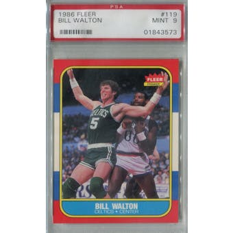 1986/87 Fleer Basketball #119 Bill Walton PSA 9 (MT) *3573 (Reed Buy)