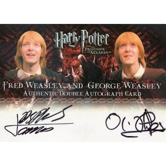 James/Oliver Phelps Artbox Harry Potter Prisoner of Azkaban Fred/George Weasley Dual Autograph (Reed Buy)