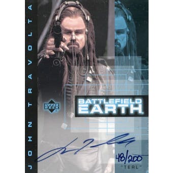 John Travolta 2000 Upper Deck Battlefield Earth #JT1 Terl Autograph #/200 (Reed Buy)