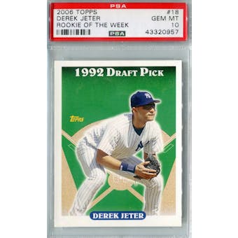 2006 Topps Baseball #18 Derek Jeter PSA 10 (GM-MT) *0957 (Reed Buy)