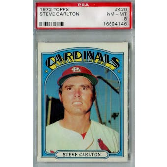 1972 Topps Baseball #420 Steve Carlton PSA 8 (NM-MT) *4146 (Reed Buy)