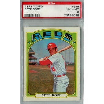 1972 Topps Baseball #559 Pete Rose PSA 8 (NM-MT) *1088 (Reed Buy)