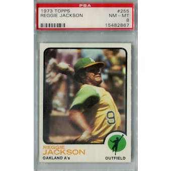 1973 Topps Baseball #255 Reggie Jackson PSA 8 (NM-MT) *2867 (Reed Buy)