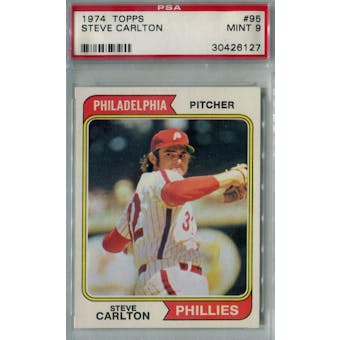 1974 Topps Baseball #95 Steve Carlton PSA 9 (Mint) *6127 (Reed Buy)