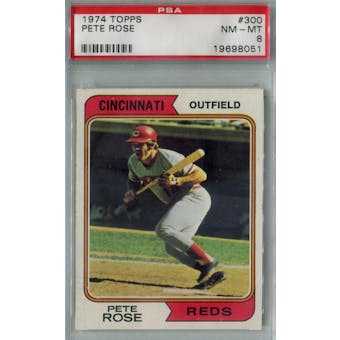1974 Topps Baseball #300 Pete Rose PSA 8 (NM-MT) *8051 (Reed Buy)