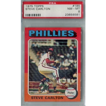 1975 Topps Baseball #185 Steve Carlton PSA 8 (NM-MT) *6581 (Reed Buy)