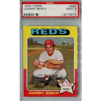 1975 Topps Baseball #260 Johnny Bench PSA 9 (Mint) *9273 (Reed Buy)