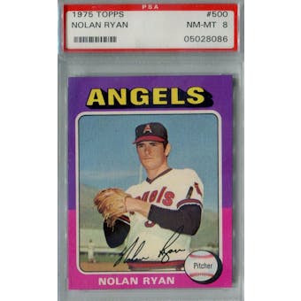 1975 Topps Baseball #500 Nolan Ryan PSA 8 (NM-MT) *8086 (Reed Buy)