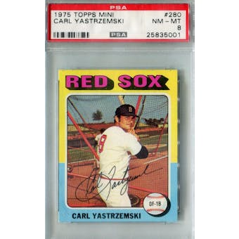 1975 Topps Mini Baseball #280 Carl Yastrzemski PSA 8 (NM-MT) *5001 (Reed Buy)