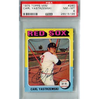 1975 Topps Mini Baseball #280 Carl Yastrzemski PSA 8 (NM-MT) *5196 (Reed Buy)