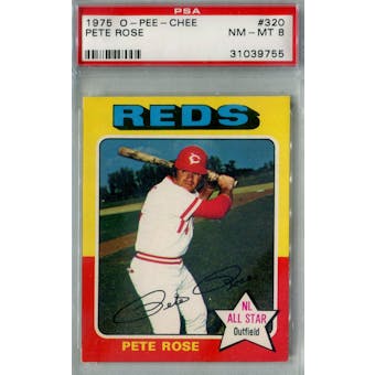 1975 O-Pee-Chee Baseball #320 Pete Rose PSA 8 (NM-MT) *9755 (Reed Buy)