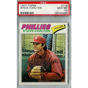 1977 Topps Baseball #110 Steve Carlton PSA 10 (Gem Mint) *5499 (Reed Buy)
