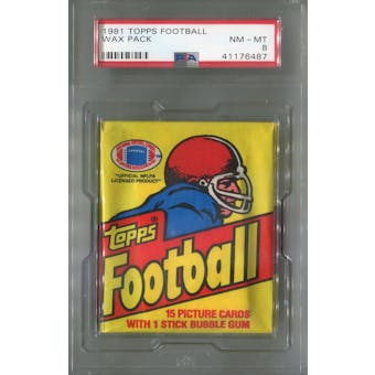 1981 Topps Football Wax Pack PSA 8 (NM-MT) *6487 (Reed Buy)