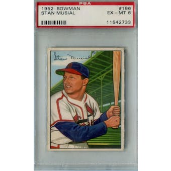 1952 Bowman Baseball #196 Stan Musial PSA 6 (EX-MT) *2733 (Reed Buy)