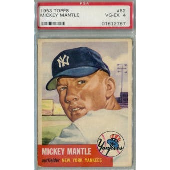 1953 Topps Baseball #82 Mickey Mantle PSA 4 (VG-EX) *2767 (Reed Buy)