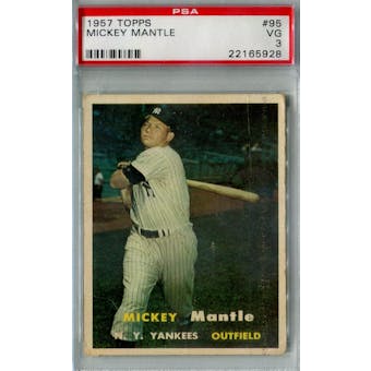 1957 Topps Baseball #95 Mickey Mantle PSA 3 (VG) *5928 (Reed Buy)