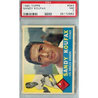 1960 Topps Baseball #343 Sandy Koufax PSA 7 (NM) *2982 (Reed Buy)