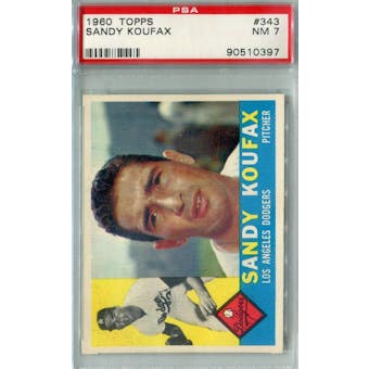 1960 Topps Baseball #343 Sandy Koufax PSA 7 (NM) *0397 (Reed Buy)
