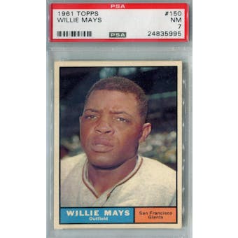 1961 Topps Baseball #150 Willie Mays PSA 7 (NM) *5995 (Reed Buy)