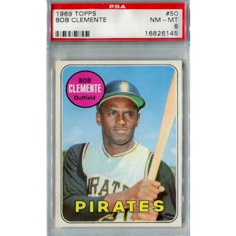 1969 Topps Baseball #50 Roberto Clemente PSA 8 (NM-MT) *6145 (Reed Buy)