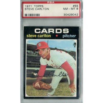 1971 Topps Baseball #55 Steve Carlton PSA 8 (NM-MT) *9042 (Reed Buy)