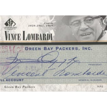 2002 SP Legenday Cuts Vince Lombardi Auto Card #LC-VL