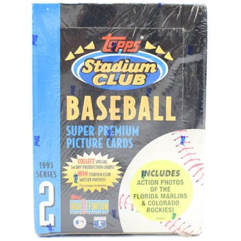 1993 Topps Stadium Club Series 2 Baseball Hobby Box (Reed Buy)