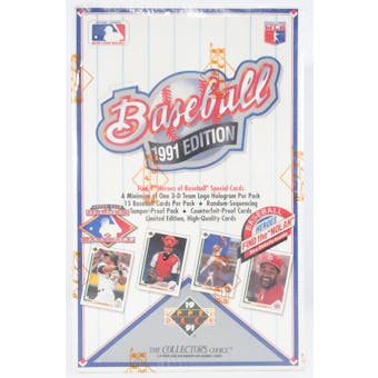 1991 Upper Deck Low # Baseball Wax Box (Reed Buy)
