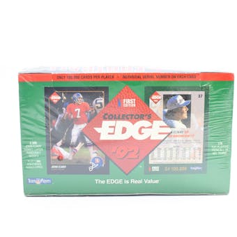1992 Collector's Edge Football Wax Box (Reed Buy)