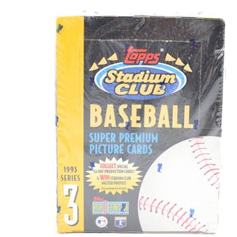 1993 Topps Stadium Club Series 3 Baseball Hobby Box