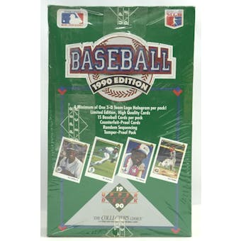 1990 Upper Deck Low # Baseball Wax Box (Reed Buy)