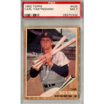 1962 Topps Baseball #425 Carl Yastrzemski PSA 7 (NM) *0332 (Reed Buy)
