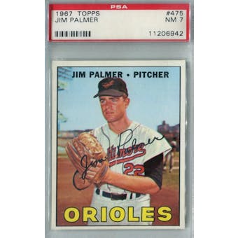 1967 Topps Baseball #475 Jim Palmer PSA 7 (NM) *6942 (Reed Buy)