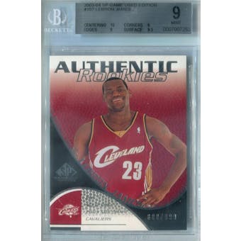 2003/04 SP Game Used Basketball #107 LeBron James RC #/999 BGS 9 (Mint) *7263 (Reed Buy)