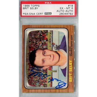 1966/67 Topps #18 Brit Selby RC PSA 6 Auto AUTH *9792 (Reed Buy)