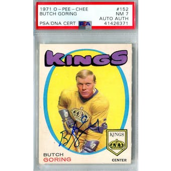 1971/72 O-Pee-Chee #152 Butch Goring RC PSA 7 Auto AUTH *6371 (Reed Buy)