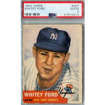 1953 Topps Baseball #207 Whitey Ford PSA 2 (Good) *0314 (Reed Buy)