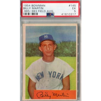 1954 Bowman Baseball #145 Billy Martin .985/.983 PSA 5 (EX) *0317 (Reed Buy)