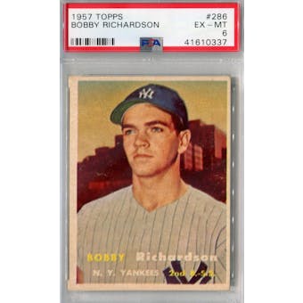 1957 Topps Baseball #286 Bobby Richardson RC PSA 6 (EX-MT) *0337 (Reed Buy)