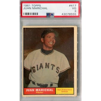 1961 Topps Baseball #417 Juan Marichal RC PSA 3 (VG) *8555 (Reed Buy)