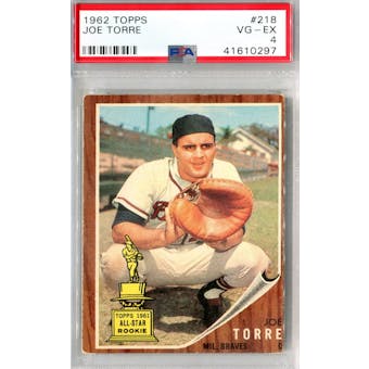 1962 Topps Baseball #218 Joe Torre RC PSA 4 (VG-EX) *0297 (Reed Buy)
